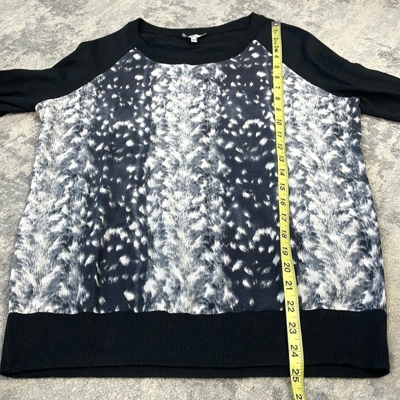 Joie Melena Snow Leopard Silk Wool Cashmere Blend Sweater Lightweight Soft XS - Picture 5 of 10